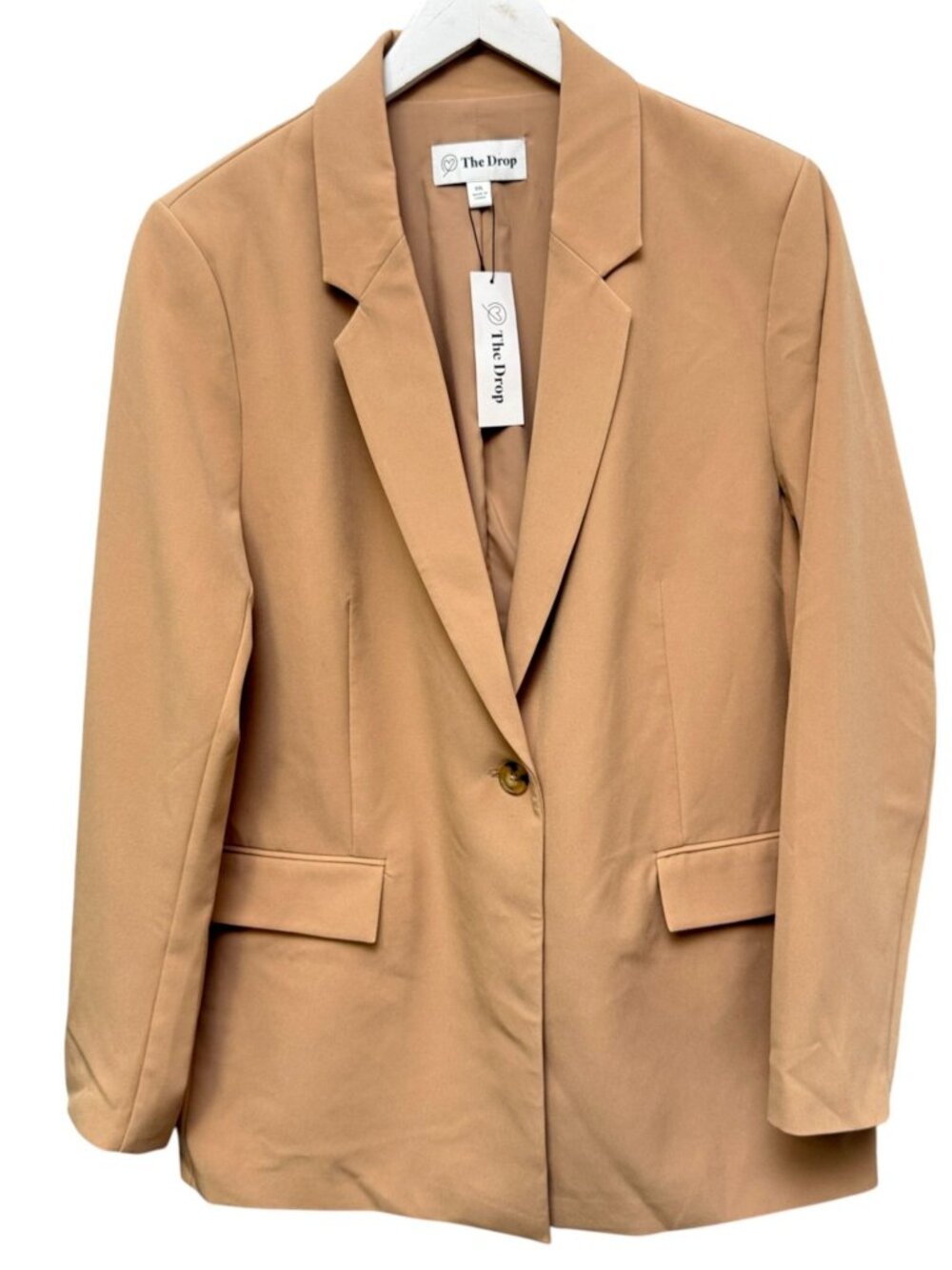 The Drop Womens Blazer Size XXL Camel Tan Stretch Jacket Classic Career Work NWT